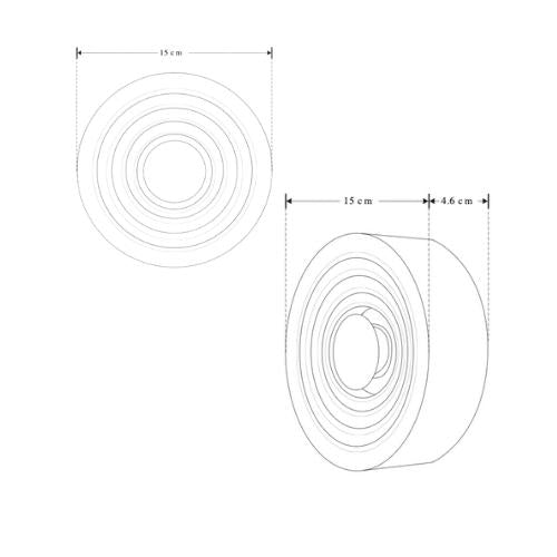 Luminaria Sobreponer Ondas Circulares, 6W, Blanco Cálido - Wattko