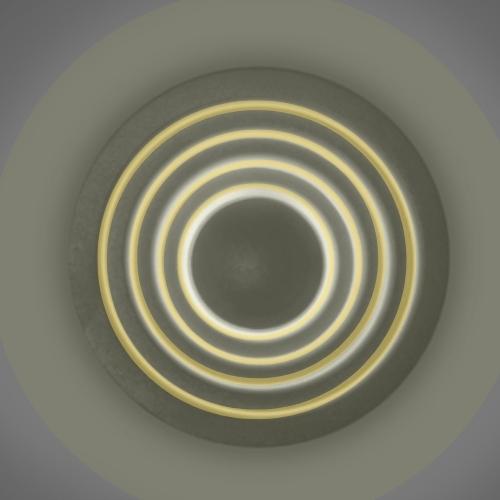 Luminaria Sobreponer Ondas Circulares, 6W, Blanco Cálido - Wattko