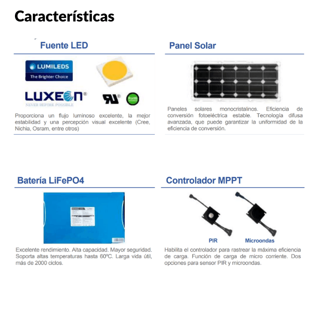 Luminaria Suburbana Solar 40W, C/ 48 Hrs Batería De Respaldo. - Wattko