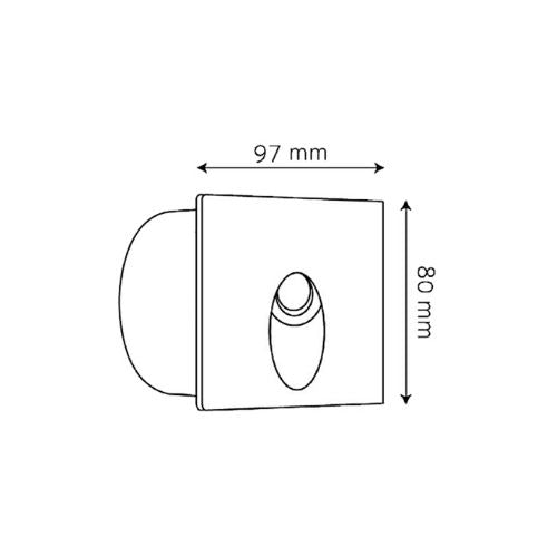 Luminario exterior cuadrado de cortesía para empotrar en muro 3w Blanco cálido - Wattko