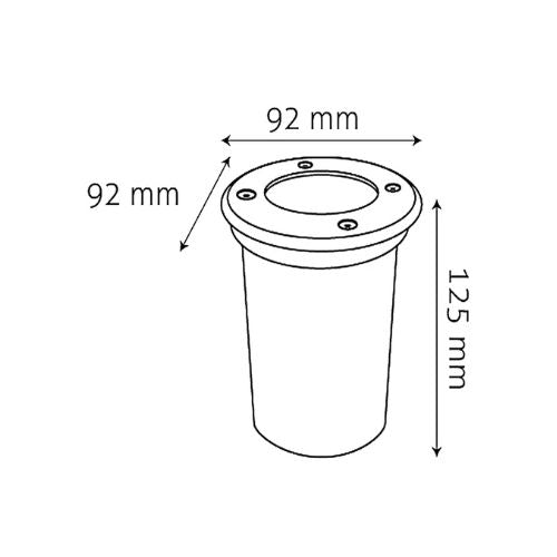 Luminario exterior para empotrar en piso acabado negro - Wattko