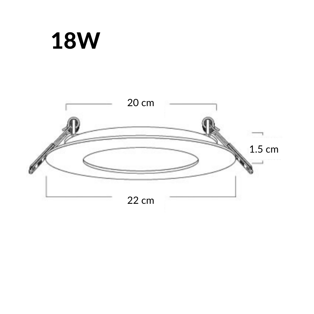 Panel Empotrar Redondo 18W Blanco Frío o Cálido - Wattko
