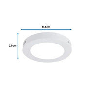 Panel Led redondo fat para sobreponer 12watts Blanco Frío - Wattko