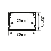 Perfil Aluminio 3020/B Empotrar o Sobreponer 30X20MM - Wattko