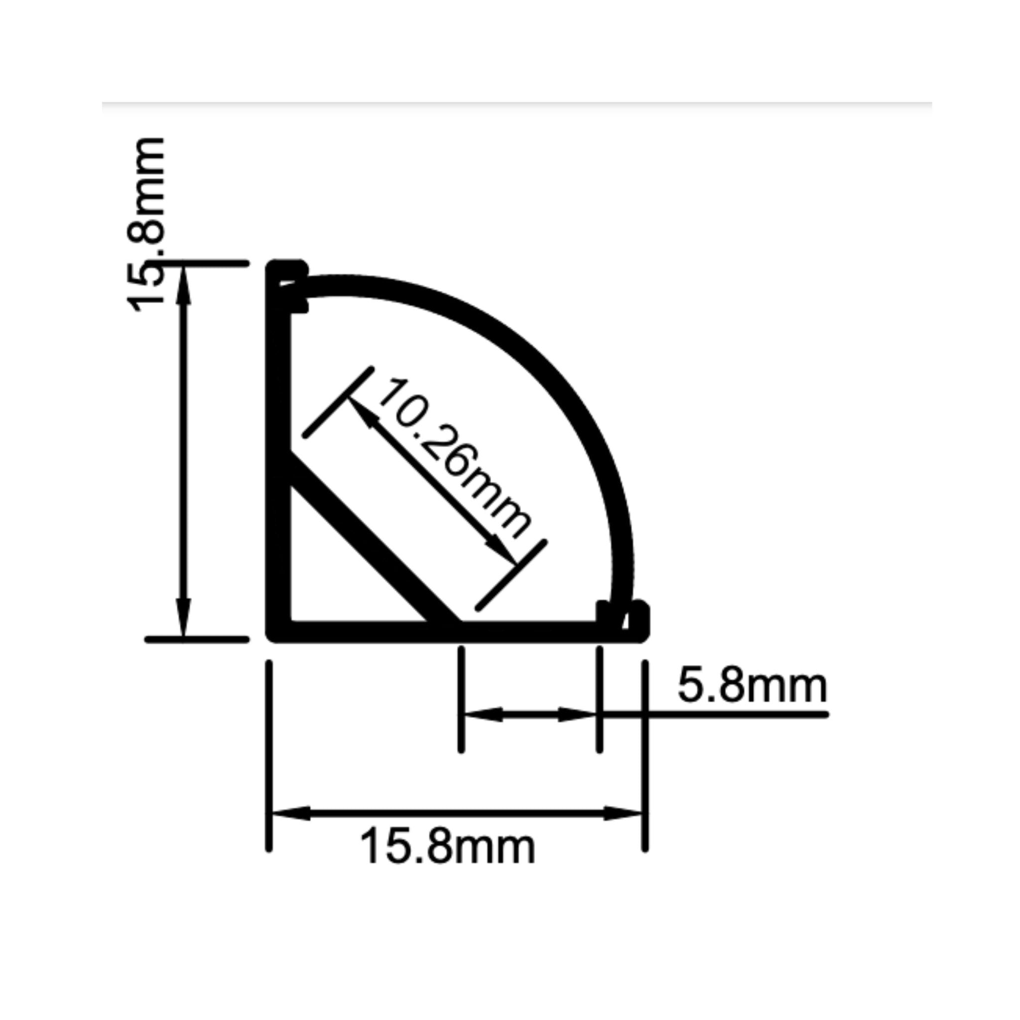 Perfil Esquinero Aluminio 121 Sobreponer 15.8X15.8MM - Wattko