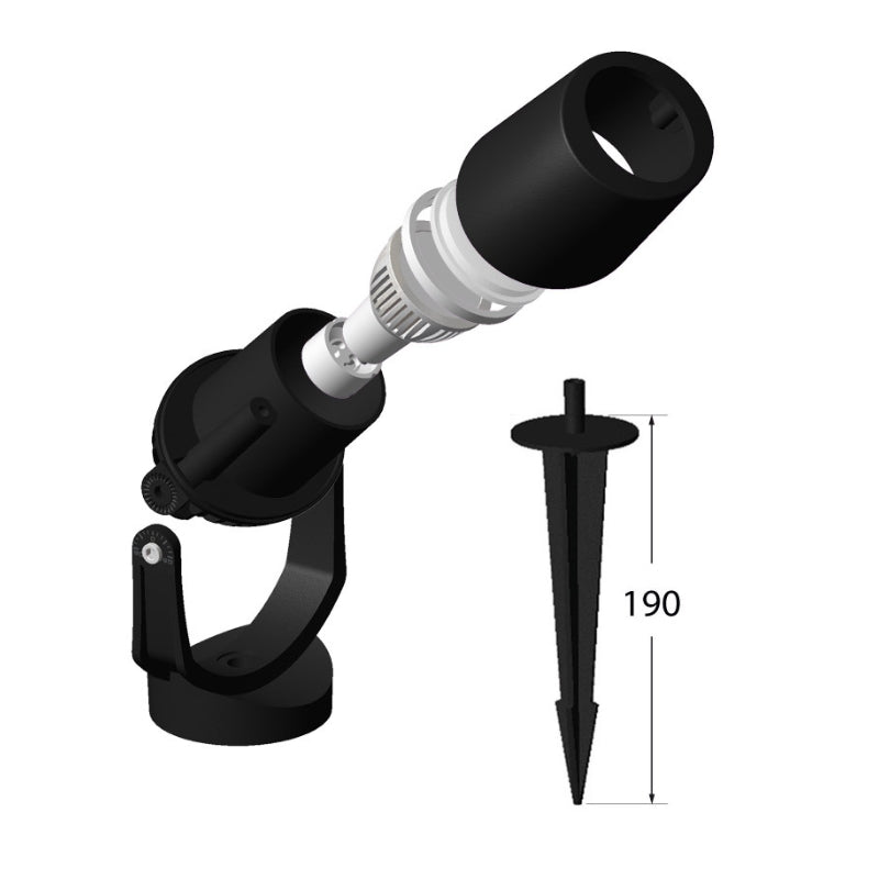 Reflector Jardín Con Estaca Para Foco GU10 De Tecnopolímeros, Uso Exterior - Wattko