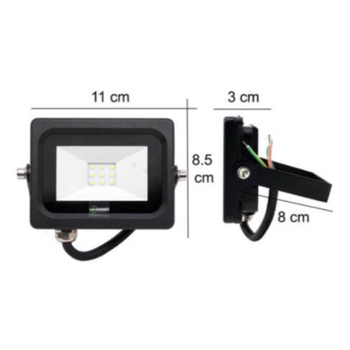 Reflector Slim negro LED 10W 6500K - Wattko