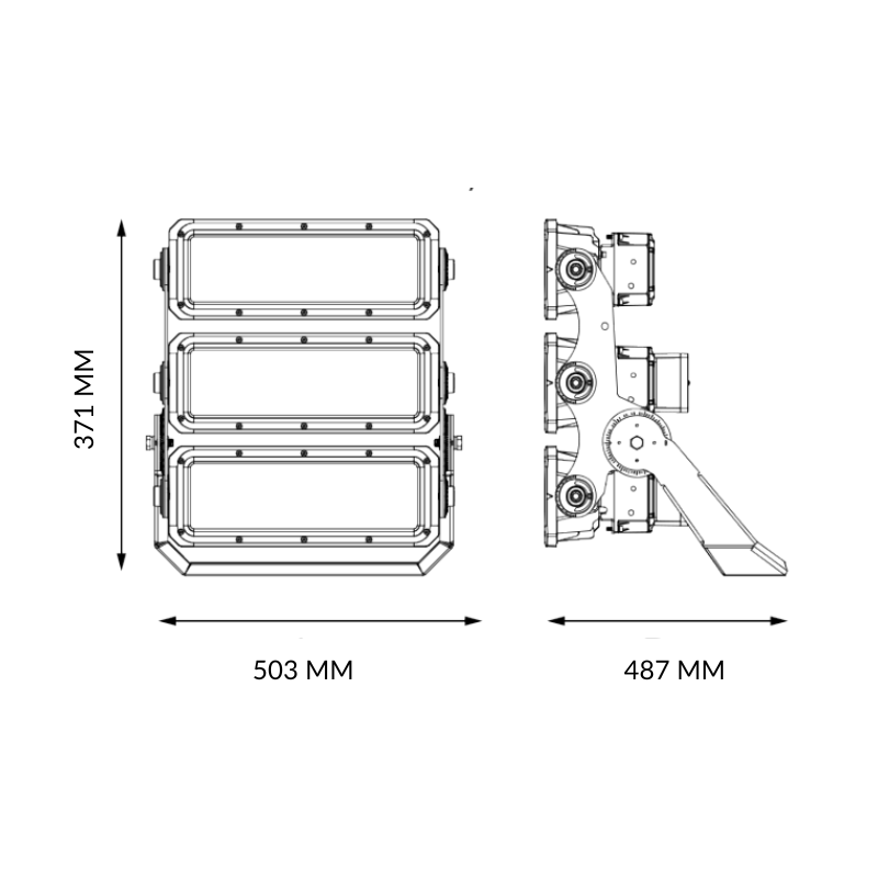 Reflector Torre Modular 700W Alta Potencia 57K, Para Estadio - Wattko