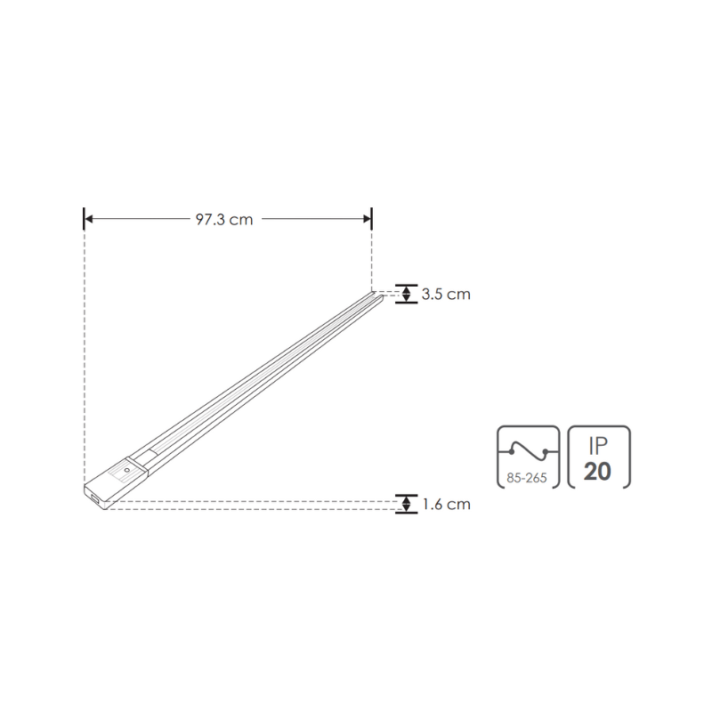 Riel Electrificado Negro 110V Sobreponer 97.3 CM - Wattko