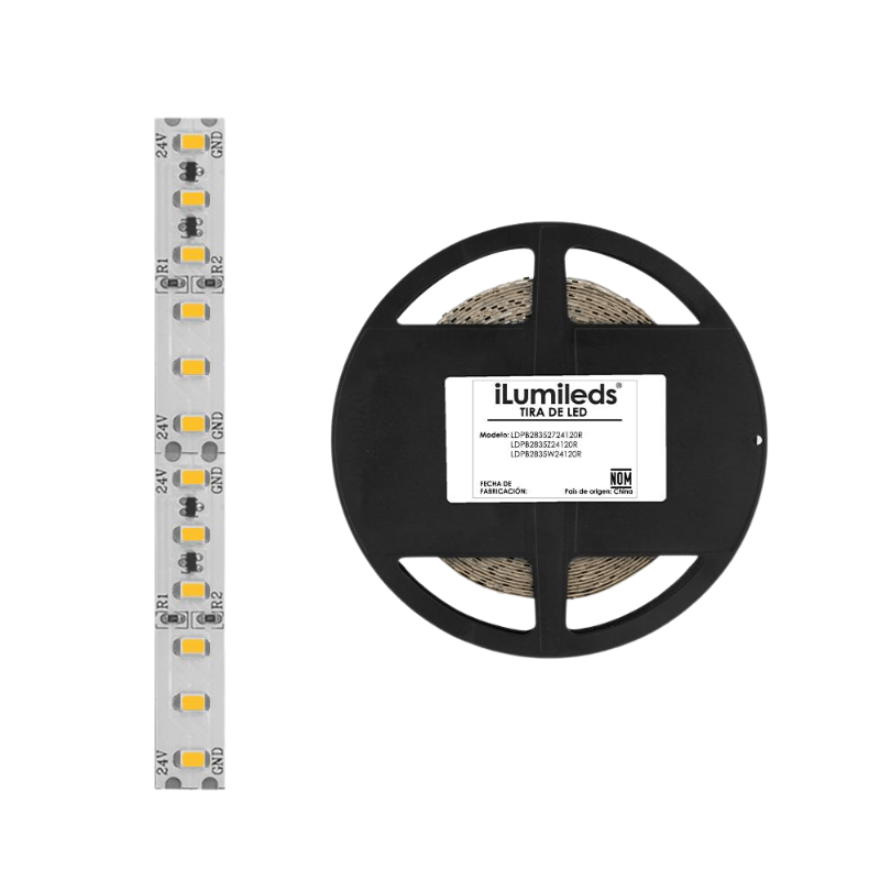 Rollo 5M Tira 2835 Blanco Cálido 2700K 120 LEDs Metro, Uso Interior - Wattko