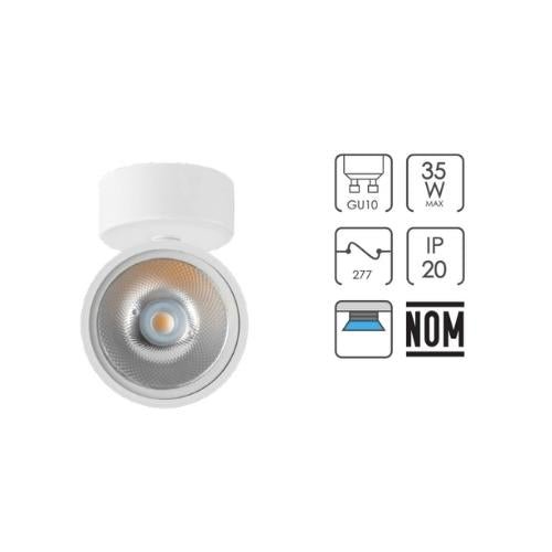 Spot Sobreponer Color Blanco Dirigible Para Foco GU10 - Wattko