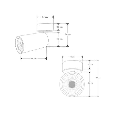 Spot Sobreponer Color Negro Dirigible Para Foco GU10 - Wattko