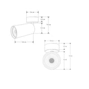 Spot Sobreponer Color Negro Dirigible Para Foco GU10 - Wattko