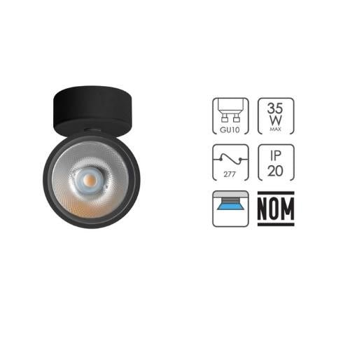 Spot Sobreponer Color Negro Dirigible Para Foco GU10 - Wattko