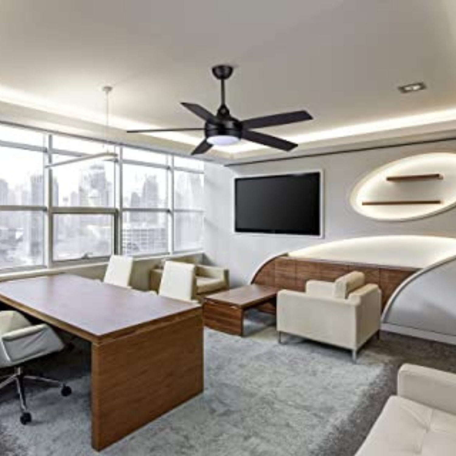 Ventilador Aura Negro 5 Aspas - Wattko